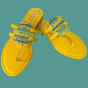 Circus by Sam Edelman Cherri Thong Sandals Yellow Multicolor SZ 6.5